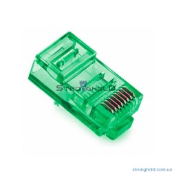 Мережевий конектор роз'єм 8Р8С зелений (LAN Ethernet штекер кручений пари RJ45)
