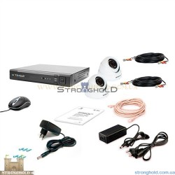 Комплект видеонаблюдения Tecsar 2OUT-2M-AUDIO DOME (установи сам) без HDD